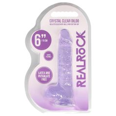 REALROCK - prozirni realistični dildo - ljubičasti (15cm)