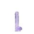 REALROCK - prozirni realistični dildo - ljubičasti (15 cm)