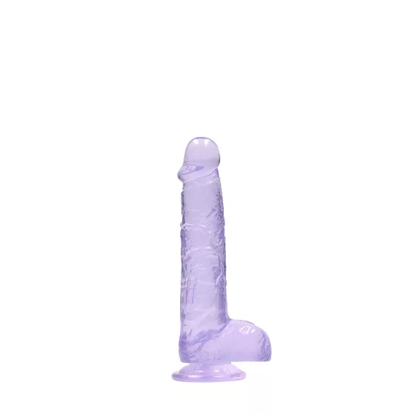 RealRock - realistični dildo - prozirni ljubičasti - 15 cm