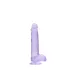 RealRock - realistični dildo - prozirni ljubičasti - 15 cm