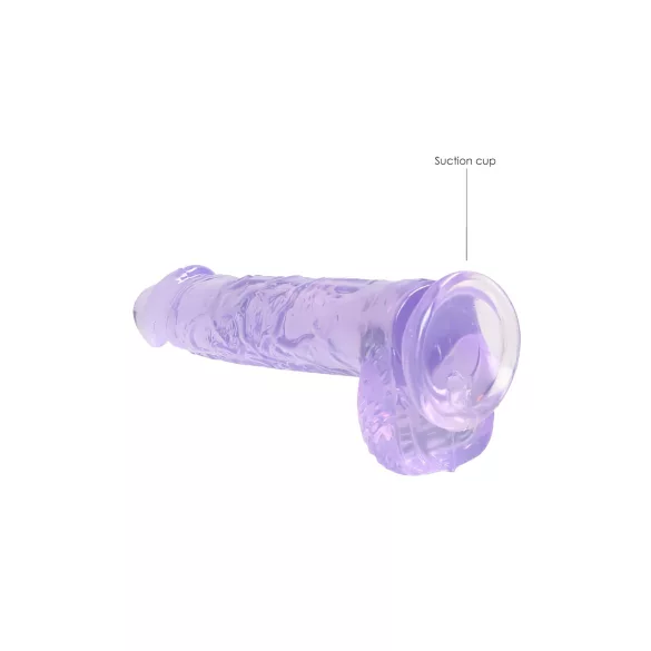 RealRock - realistični dildo - prozirni ljubičasti - 15 cm