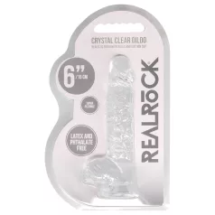 RealRock - realistični dildo - prozirni - 15 cm