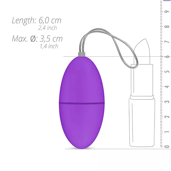 EasyToys - nosivo radiofrekvencijsko jaje s 7 ritmova vibracije (ljubičasto)