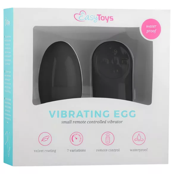 EasyToys - nosivo bežično vibrirajuće jaje sa 7 ritmova (crno)