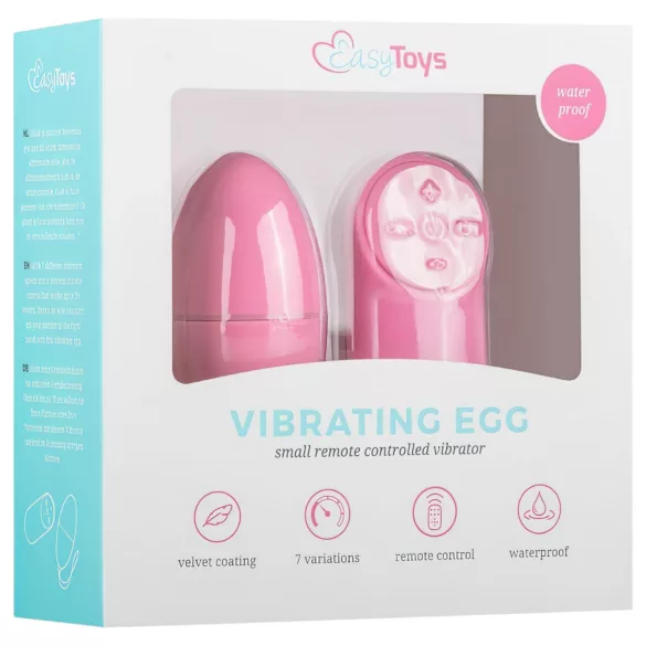 Easytoys - Vibrirajuće jaje s daljinskim - 7 funkcija - roza