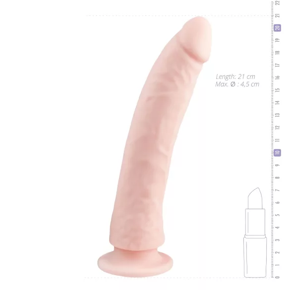 Easytoys - dildo sa vakuumom - 100% silikon - 21cm - natur