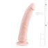 Easytoys - silikonski dildo s vakuum podlogom (21 cm) - prirodni