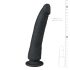 Easytoys - 100% silikonski dildo s vakuumskom bazom (21 cm) - crni