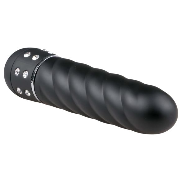 Easytoys - vibrator štapić s dijamantnim uzorkom - crni