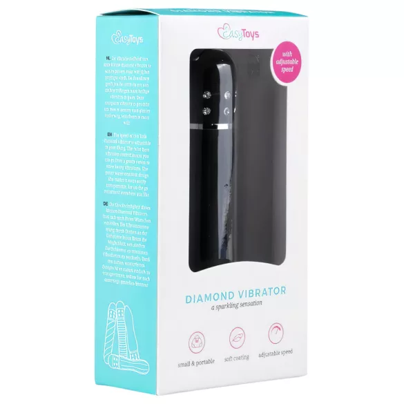 Easytoys Diamond Curved - mini vibrator štapić - crni
