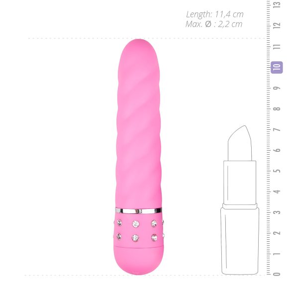 Easytoys Diamond - vibrator štapić zakrivljenog oblika - pink