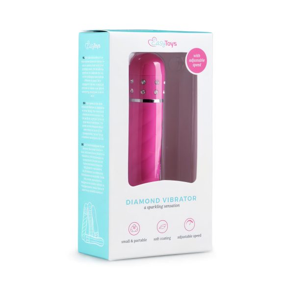 Easytoys Diamond - vibrator štapić zakrivljenog oblika - pink