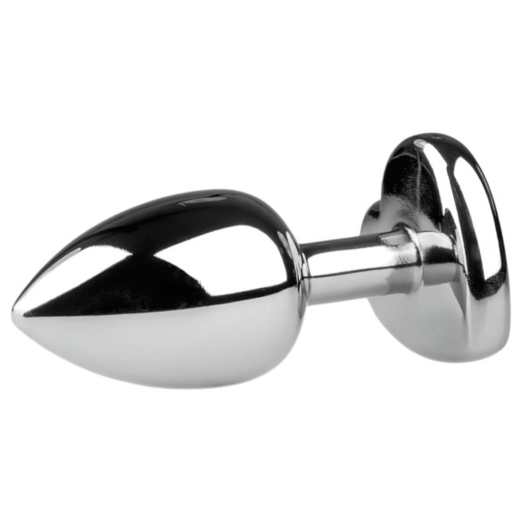 Easytoys - metalni analni čep sa srcem od kamena - srebrno-bijeli