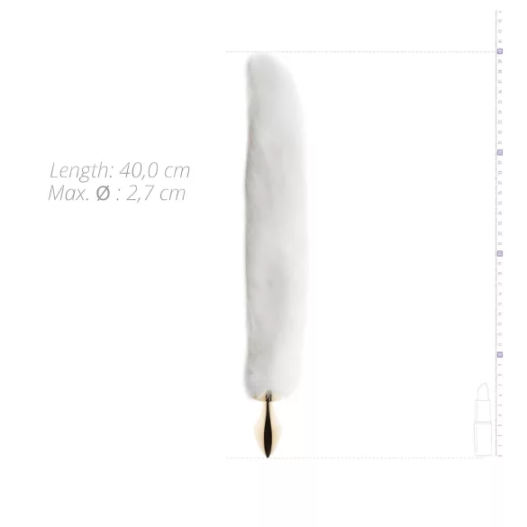 Easytoys Fox NO13 - metalni analni čep s repom lisice - zlatna bijela