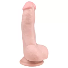   Easytoys - dildo s testisima i vakuum podlogom - 15 cm - prirodna boja