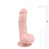 Easytoys - dildo s testisima i vakuum podlogom - 15 cm - prirodna boja