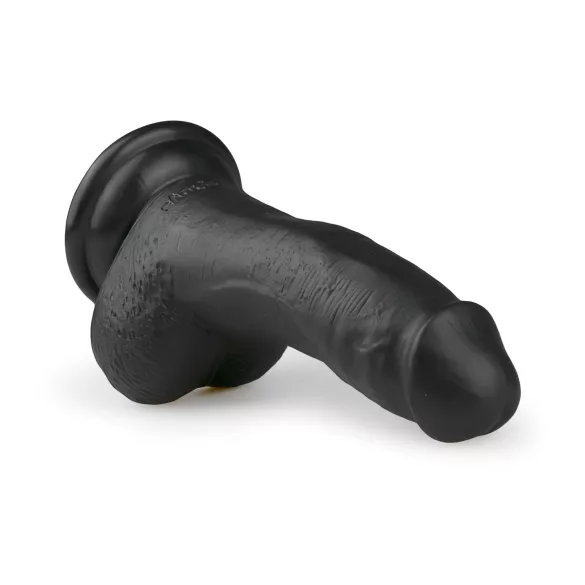 Easytoys - dildó s testisima i vakuumskim postoljem - 15 cm - crni