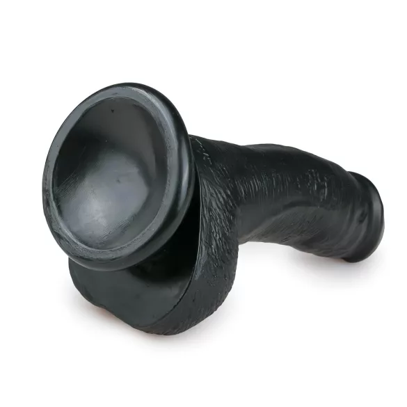 Easytoys - dildó s testisima i vakuumskim postoljem - 15 cm - crni