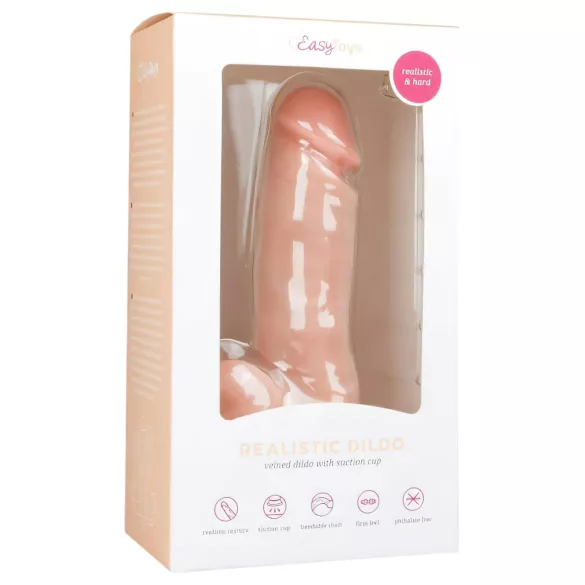 Easytoys - dildo s testisima i vakuumskom bazom - 17,5 cm - natur