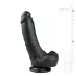 Easytoys - dildo s testisima i vakuumskom bazom - crni 20cm