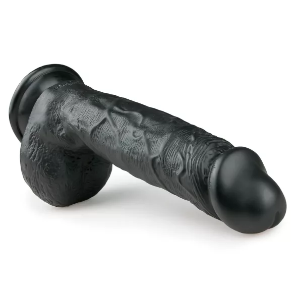 Easytoys - dildo s testisima i vakuumskom bazom - 22,5 cm - crni