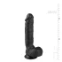 Easytoys - dildo s testisima i vakuumskom bazom - 22,5 cm - crni