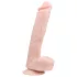 Easytoys - realistični dildo s testisima i vakuum postoljem - 26,5 cm - prirodno