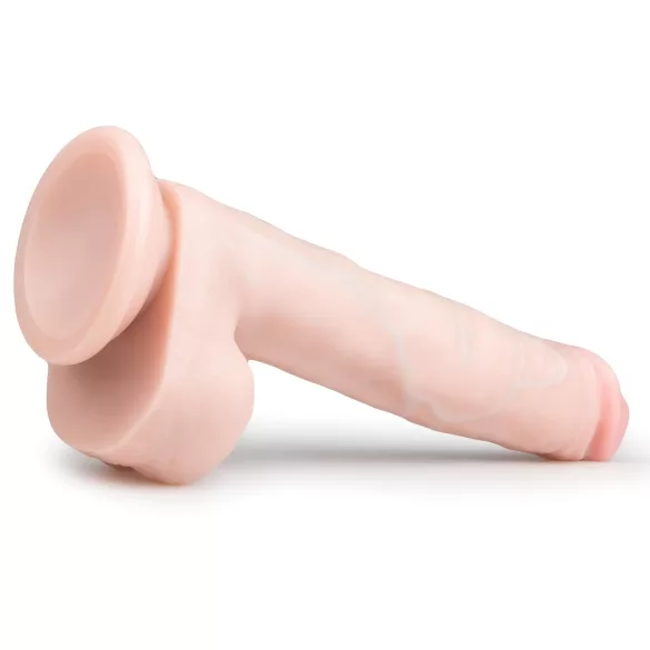Easytoys - realistični dildo s testisima i vakuum postoljem - 26,5 cm - prirodno