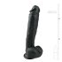 Easytoys - Veliki crni dildo s postoljem (26,5 cm) - s testisima