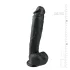Easytoys - dildo s testisima i vakuumskom podlogom - 26,5 cm - crni
