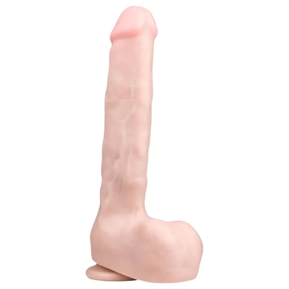 Easytoys - realistični dildo s testisima i vakuum bazom - 29,5 cm - bež
