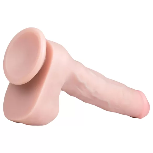 Easytoys - realistični dildo s testisima i vakuum bazom - 29,5 cm - bež