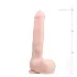 Easytoys - realistični dildo s testisima i vakuum bazom - 29,5 cm - bež