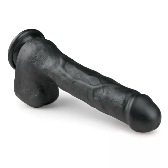 Easytoys - veliki dildo s testisima i vakuum bazom - 29,5 cm - crni