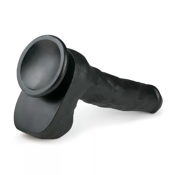 Easytoys - veliki dildo s testisima i vakuum bazom - 29,5 cm - crni