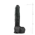 Easytoys - veliki dildo s testisima i vakuum bazom - 29,5 cm - crni