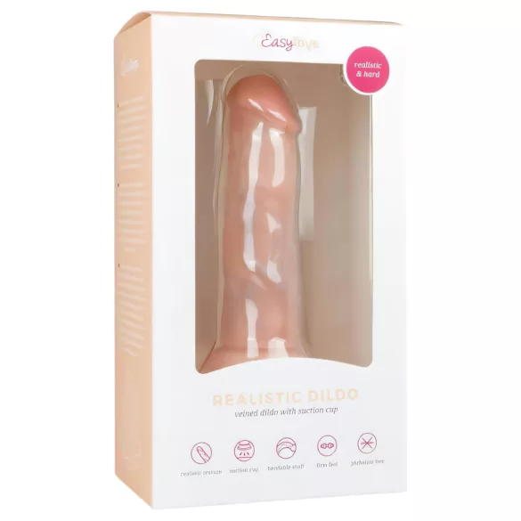 Easytoys - realistični dildo s vakuumskim postoljem 15,5 cm - natur