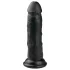 Easytoys - realistični dildo s vakuum postoljem - crni - 15,5 cm