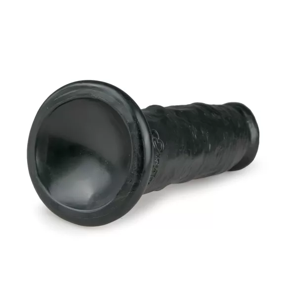 Easytoys - realistični dildo s vakuum postoljem - crni - 15,5 cm