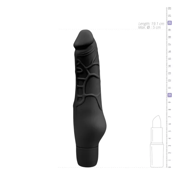 Easytoys Power Vibe - vibrirajući penis od silikona - crni