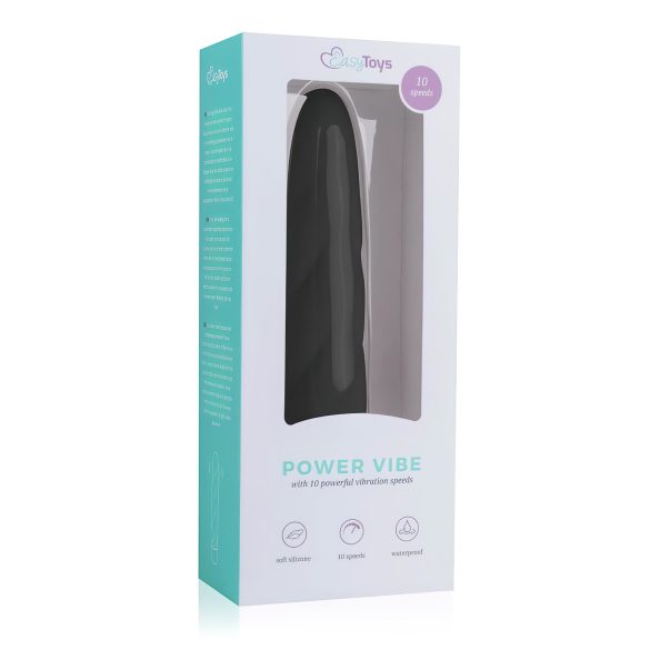 Easytoys Power Vibe - vibrator štap sa spiralom - silikon - crni
