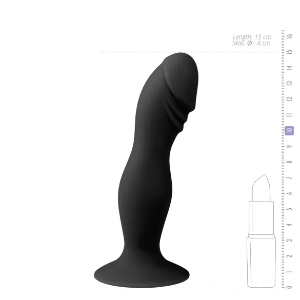 Easytoys - dildo s glavićem i vakumskom bazom - crni