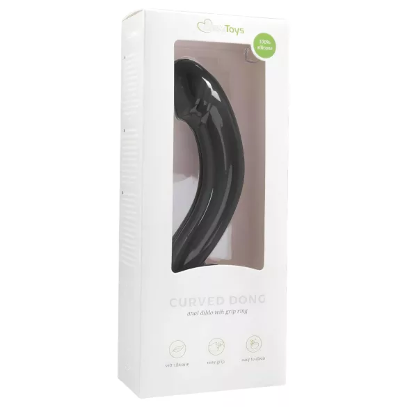 EasyToys - analni dildo zakrivljeni - silikon - crna