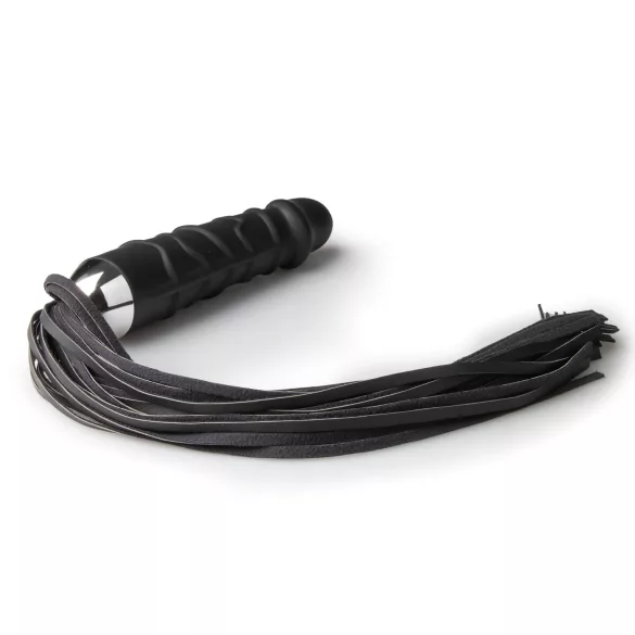 Easytoys - Flogger bič i silikonski dildo 2u1 - crni