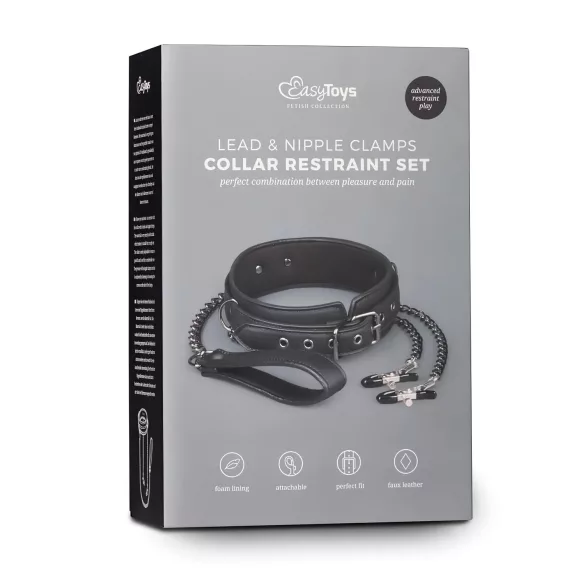 Easytoys - set za bradavice s ogrlicom i povodcem - 4 dijela