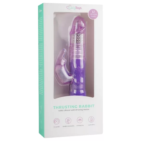 Easytoys Bunny - rotirajući vibrator s potiskivanjem - silikon ljubičasti