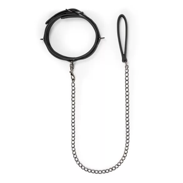 Easytoys - ogrlica s povodcem za fetiš - crna