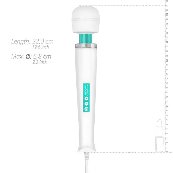 MyMagicWand - snažan masažer vibrator - bijela-tirkizna
