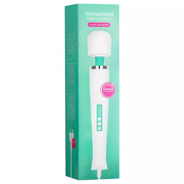 MyMagicWand - snažan masažer vibrator - bijela-tirkizna