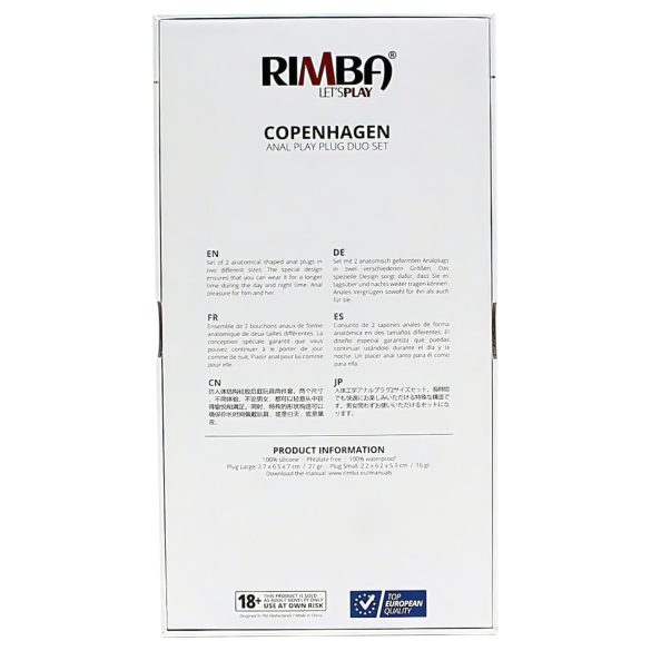 Rimba Copenhagen - set analnih čepova - crna - 2 komada